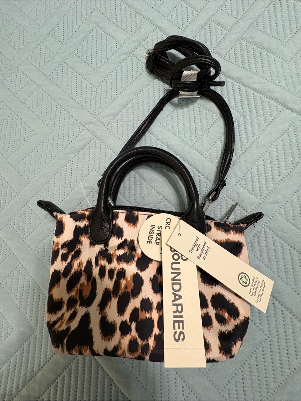 No Boundaries Mini Tote Leopard Print Crossbody Bag